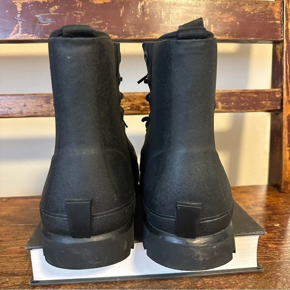 Muck Boot Co Black Steel Toe Lace Up Boots Rubber